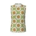 thumbnail image 6 of Lsque Daisies Flowers Print Men's Cotton Blend Sleeveless Muscle Shirts (S-3XL)- Moisture Wicking, Odor Protection, UPF 30+,Small, 6 of 8