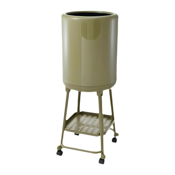 Cubo de basura con prensa, cubo de basura con ruedas, papelera alta, cubo de basura Verde