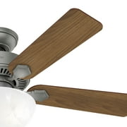 Hunter - Swanson Indoor Ceiling Fan With Light, 44-inch, Matte Silver, Casual-style, 3-speed WhisperWind Motor, 50904, for living rooms, bedrooms, home offices, kitchens