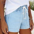 thumbnail image 5 of Jean Shorts for Women High Waisted Pull On Drawstring Waist Trendy Denim Jorts Summer Casual Jean Shorts with Pockets Summer Comfortable Going Out Sweatpants Fashion Short 2026 Light Blue XL, 5 of 6