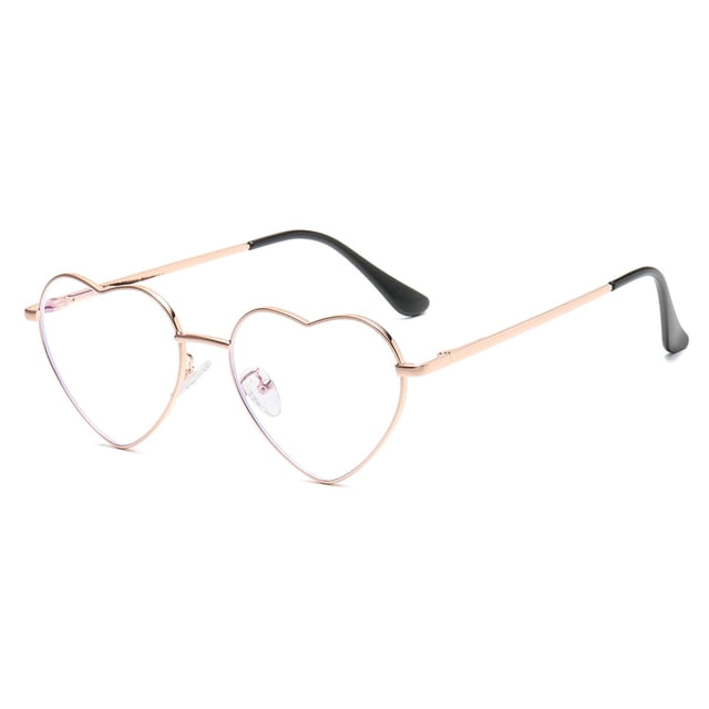 Gafas Blue Light Gleyemor en forma de corazón para mujer en oro rosa