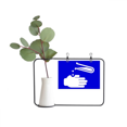 thumbnail image 1 of Corrosion Blue Square Warning Mark Metal Picture Frame Cerac Vase Decor, 1 of 2
