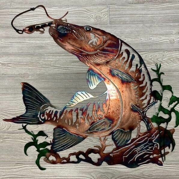 RXIRUCGD Home Decor Gifts Fishing Metal Decoration Room Decoration