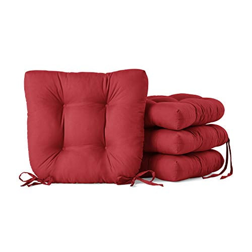 Home Improvements Set Of 4 Microfiber Soft Plush Kitchen Dining Chair Pads Cushions Warm Chocolate Walmart Com Walmart Com
