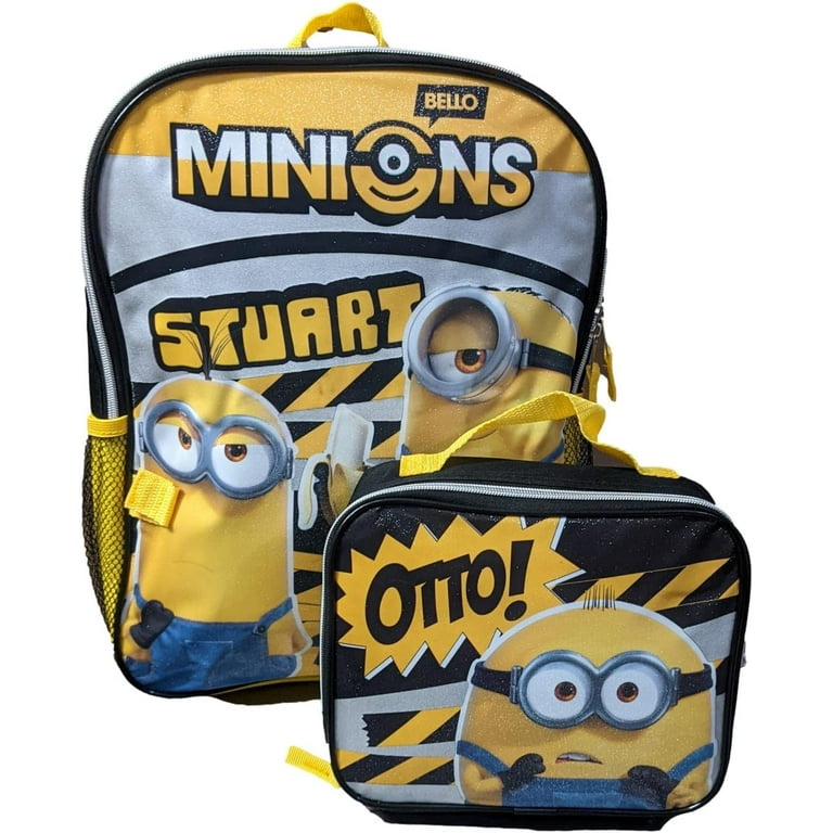 Minions School Bag Polyester With Lunch Box Bag And Pencil Bag