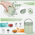 thumbnail image 6 of Bento Lunch Box Set with 10.5oz Soup Thermo for Adults Kids, Leak-proof Food Jar Lunch Container with 4 Compartment, Stainless Steel Coffee Tumbler with Lunch Bag for School Travel Office Green, 6 of 8