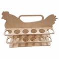 thumbnail image 1 of ¡Liquidación! Leott Food Storage, un creativo estante para guardar huevos con forma de gallina. Estante para guardar huevos Farm the Coop, de madera, organizador de cocina, color beige., 1 of 8