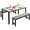 White and Gray, variant on UHOMEPRO Dining Table Set for 4, Faux Marble Kitchen Table with 1 Table and 2 Black Velvet Cushion Benches, Dining Room Set for Small Spaces