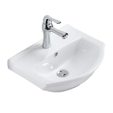 Small Wall Mount Bathroom Sink White China Space Saving