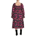 thumbnail image 3 of Terra & Sky Women's Plus Size Square Neck Peasant Dress, 3 of 5