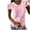 Pink, variant on Giftesty Womens Summer Tops Fashion Women's Casual Fit Round Neck Printed Short Sleeve Top In Spring and Summer