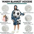 thumbnail image 5 of Blue Soccer Balls Pattern Wearable Oversized Blanket,Wearable Blanket Hoodie for Adults,Cozy Hooded Blankets with Super Pockets,Super Warm Fuzzy Pullover for Women & Men, 5 of 6