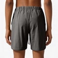 thumbnail image 4 of Men's Cotton Linen Shorts with Drawstring Elastic Waist Shorts with Pockets Flat Front Linen Shorts Cotton Linen Casual Lightweight Summer Beach Daily Wear Outfit,Gray 4XL, 4 of 4