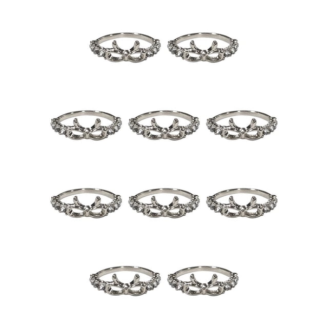Sonducket Anillo de diamantes de imitación, accesorio de moda de estilo Simple brillante, joyería de diamantes de imitación para mujer, anillos con Plata 10piezas Sonducket CBP015415