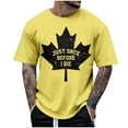 thumbnail image 4 of Ediodpoh Canadian Maple Leaf Vintage T Shirt Tops for Men Trendy Light Yellow L, 4 of 4