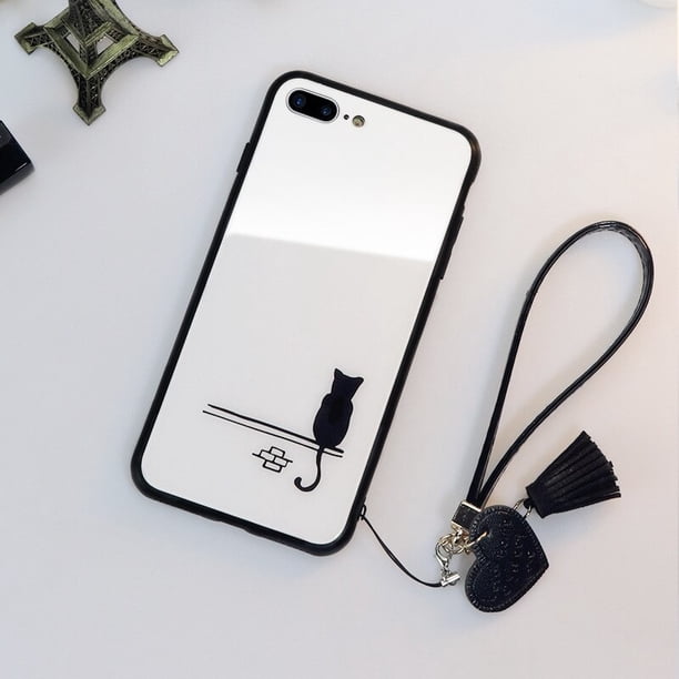 Funda de vidrio templado para IPhone 12 11 Pro Max 14 Se 2020, funda dura para IPhone 13 14 12 6 6S 7 8 Plus X Xr Xs Max SE2, correa Tan Jianjun unisex