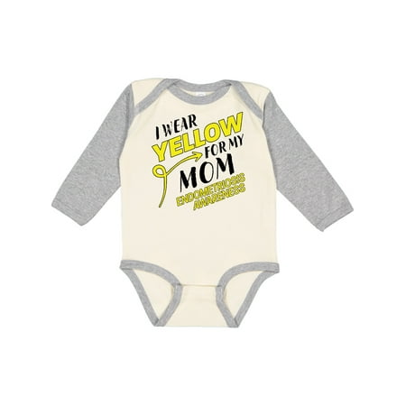 

Inktastic I Wear Yellow for my Mom- Endometriosis awareness Gift Baby Boy or Baby Girl Long Sleeve Bodysuit