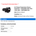 thumbnail image 2 of Air Charge Temperature Sensor Connector - Compatible with 1994 - 1995, 2001 - 2004 BMW 530i 2002 2003, 2 of 2
