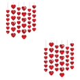 thumbnail image 4 of Injueey Guirnalda de hilo colgante de corazón rojo, pancartas con purpurina de doble cara, adorno de decoración para fiesta de bienvenida de 6 piezas 2Conjunto, 4 of 6