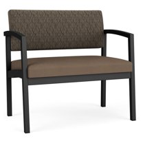 Lesro Lenox Steel Fabric Bariatric Waiting Room Guest Chair in Black/Peppercorn/Castillo Quarry
