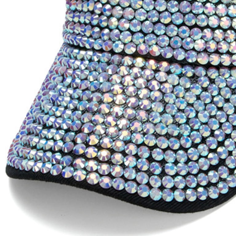 New Wide brim stuff adjustable bling hat Ball Cap - Deluxe Rhinestone Brim Adjustable - Cappel main image 4