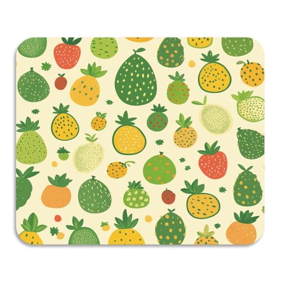 Fruit Themed Pattern Diatomaceous Earth Water Absorbent Mat, Anti-Slip Rubber Backing, 15.7" x 11.8"