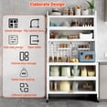 thumbnail image 4 of OCKYOOZ Freestanding Kitchen Storage Cabinet, 6-Tier Kitchen Storage Rack, Microwave Stand with Flip Door and Pegboard, Baker’s Rack for Kitchen Storage, Large Kitchen Storage Shelves, 4 of 7