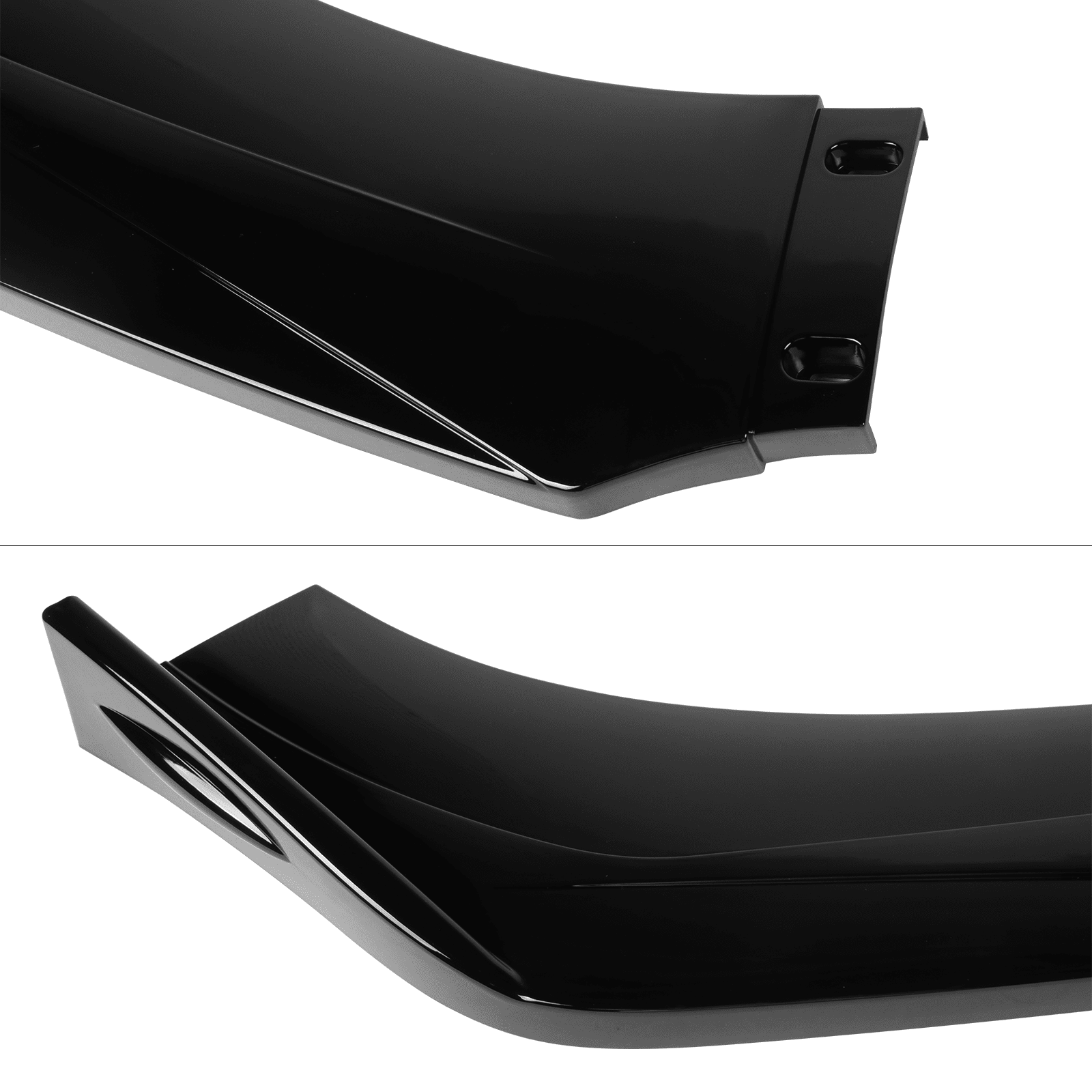 Ikon Motorsports 3PCS Front Bumper Lip Body Kit Spoiler Splitter Protector Added on Bodykit Replacement Compatible With 2016-2018 Chevrolet Cruze PP - Polypropylene Gloss Black