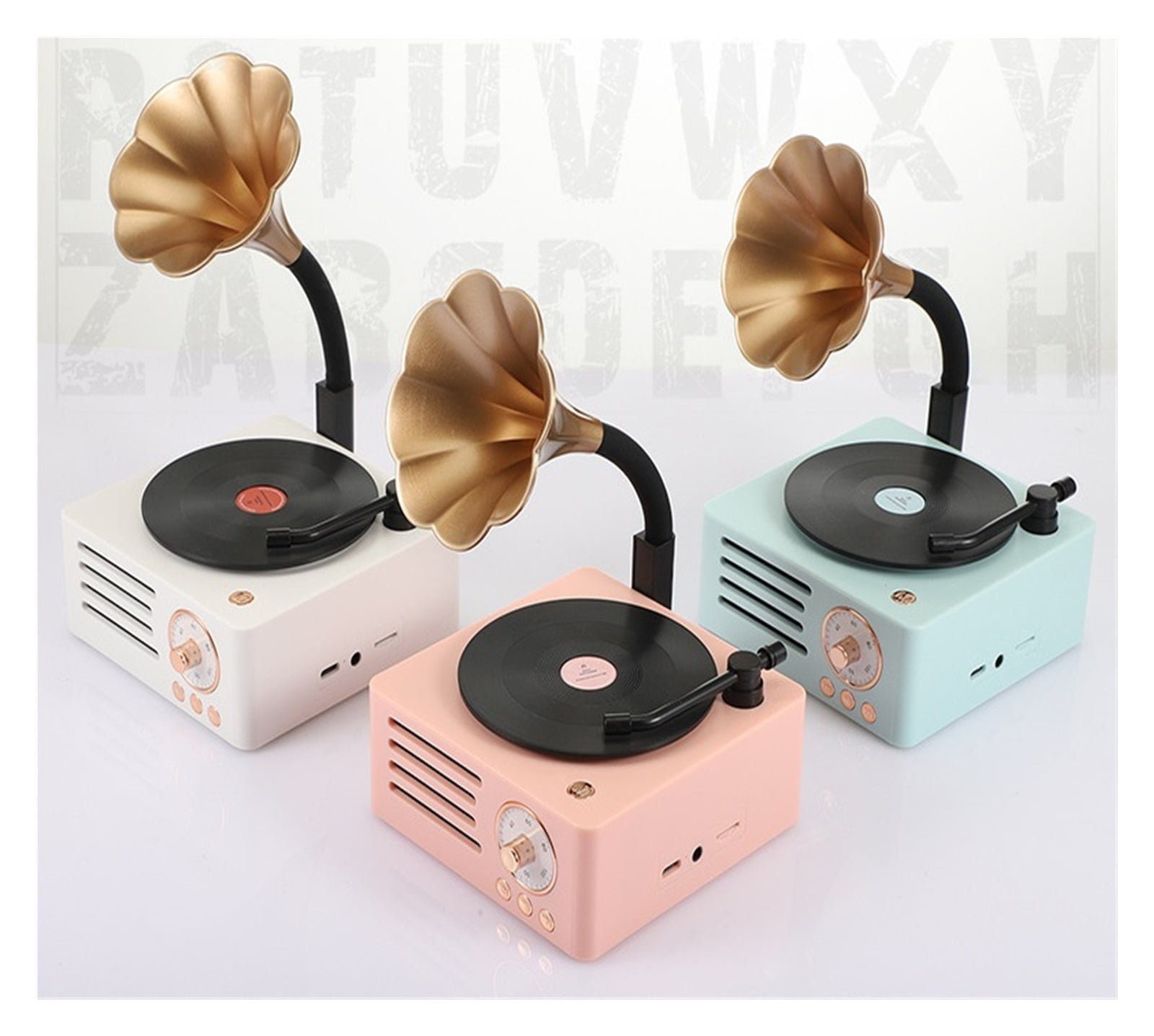 Speaker Retro Vinyl Phonograph Stereo Desktop Wireless Creative Rotary Speaker Girls Gifts ,Perfect Gift