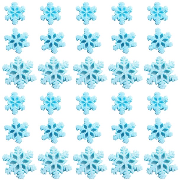 50Pcs Resin Snowflakes Ornament DIY Christmas Snowflake Charms