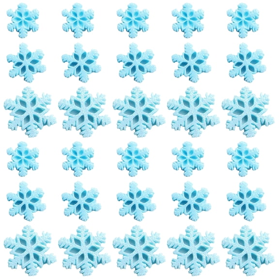 UPGRATOR 50pcs Snowflakes Diy Craft Resin Charms For Christmas Decorations Winter Party Embellishments Assorted