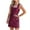 Wine, variant on IROINNID A-Line Dress For Women Casual V-Neck Camis Sleeveless Vest Long Dress Knee-Length Solid Color Dress