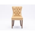 thumbnail image 3 of Set of 2 Dining Chairs Leisure Padded Chair, Tufted Solid Wood Velvet Upholstered Dining Chair with Nailhead Trim& Ring Pull for Kitchen, Living Room, 3 of 8