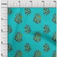 thumbnail image 1 of oneOone Cotton Silk Fabric Leaves & Floral Block Printed Fabric 1 Yard 42 Inch Wide, 1 of 1