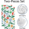 thumbnail image 2 of Coolnut Fingertip Hand Towels, Set of 2 Pcs Christmas Tree Balls Decorations Absorbent Face Bath Towels for Bathroom Kitchen, 30"x15", 2 of 6