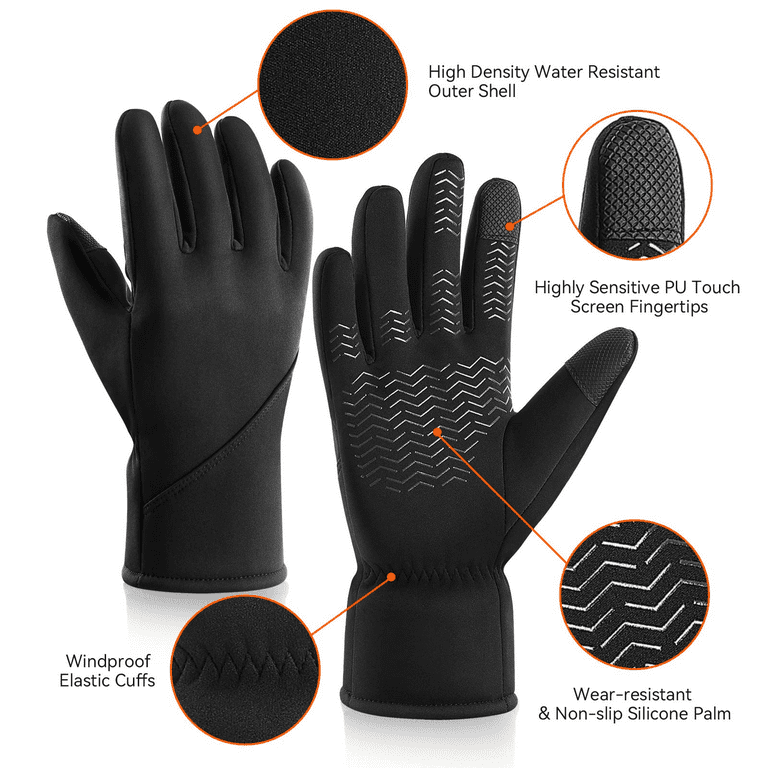 LJCUTE Winter Fishing Gloves for Men Women, Windproof, Water Repellent, Anti-Slip Workout Gloves, Touchscreen Cold Weather Driving Gloves for
