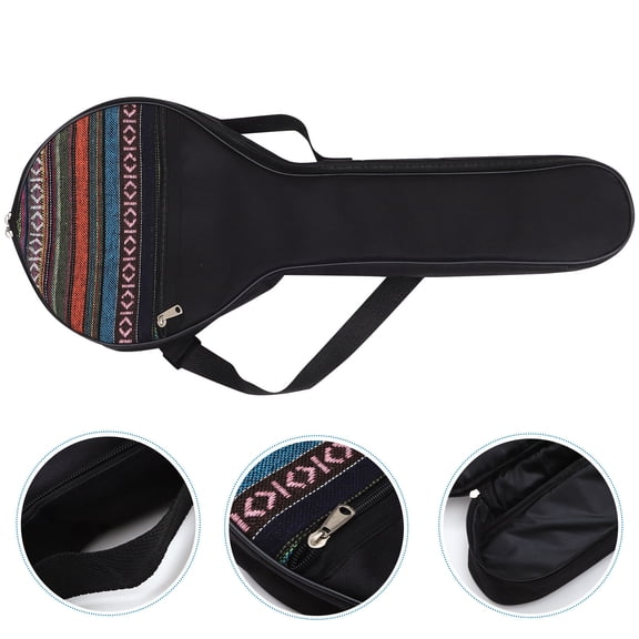 OUNONA 4-String Banjo Case with Musical Instrument Storage Bag and Comfortable Shoulder Strap, Random Style Included