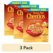 (3 pack) Honey Nut Cheerios Gluten Free Cereal Family Size 21.6 Oz Box