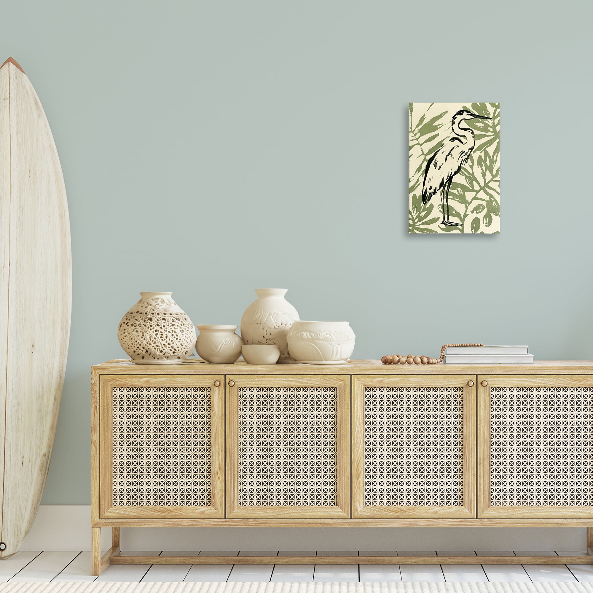 Stupell Industries Tropical Leaves & Bird Animals & Insects Painting Gallery Wrapped Canvas Art Print Wall Art, 16 x 24