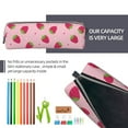 thumbnail image 5 of Fotbe Strawberries Pattern Leather Pencil Case, Pencil Pouch with Durable Zipper, Compact and Stylish Organizer for Stationery, Art Supplies, Travel Essentials, 5 of 7