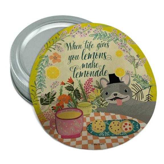 When Life Gives You Lemons Make Lemonade Dog Round Rubber Non-Slip Jar Gripper Lid Opener