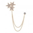thumbnail image 3 of Shiny Rhinestone Five Pointed Star Brooch Pin Badge Stylish Men's Brooch Pin Gold, 3 of 8
