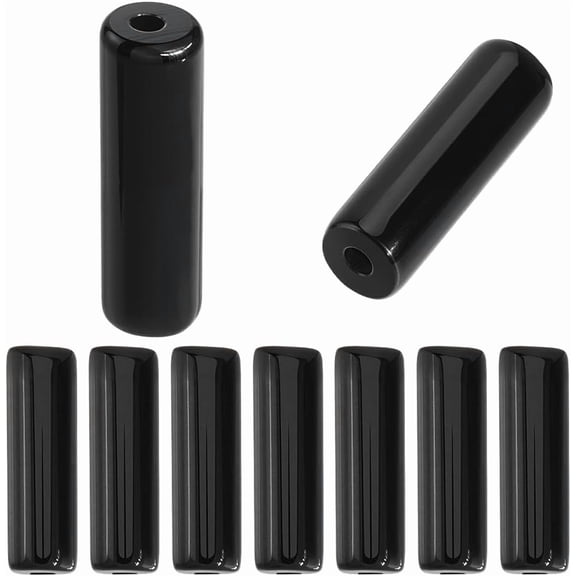 29Pcs Natural Black Onyx Tube Beads Column Stone Cylinder Agate Gemstone Opaque Smooth Polish Loose Spacer Charm Bead Bulk for Jewelry Making Earrings Bracelets Necklaces DIY Crafts Supply