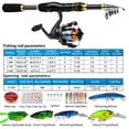 thumbnail image 6 of TOPCHANCES Fishing Rod Kit, Carbon Fiber Telescopic Fishing Pole and Reel Combo with Line, Lure, Hooks and Carrier Bag, Fishing Gear Set for Beginner Adults Sea Saltwater Freshwater, 6 of 16