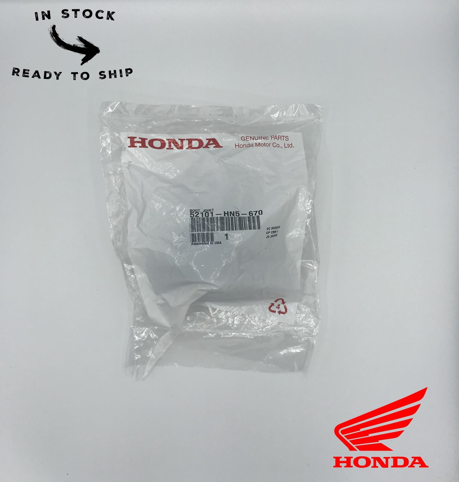 Genuine OEM Honda Rear Driveshaft Swingarm Flex Boot 52101-HN5-670
