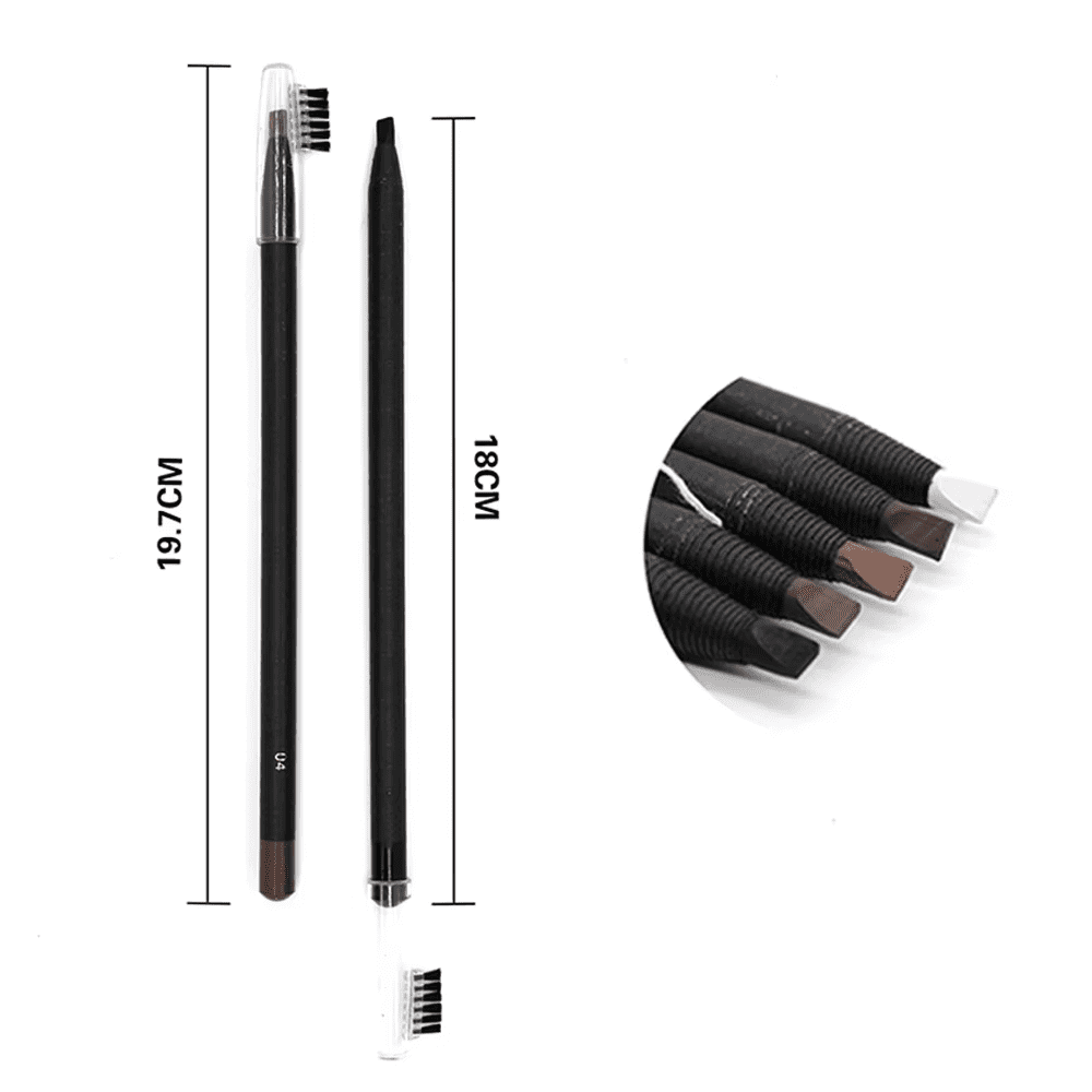 Waterproof Permanent Makeup & Microblading Wax Grease Pencils Eyebrow Lip Design (3 Pencils, Brown 7 Coffee Brown)