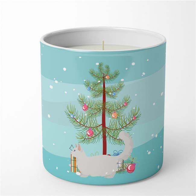 Carolines Treasures CK4657CDL 3.75 x 3.25 in. Unisex Munchkin No.2 Cat Merry Christmas 10 oz Decorative Soy Candle