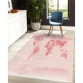 thumbnail image 4 of Earth Decorative Rug, Detailed World Map with All Countries Major Capital Cities Universe Continents, Quality Carpet for Bedroom Dorm and Living Room, 6 Sizes, Rose Blush, by Ambesonne, 4 of 4