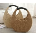thumbnail image 2 of Kukuzhu Women Summer Beach Straw Handbag Trendy Small Round Woven Travel Tote Bag Shoulder Bag, 2 of 6