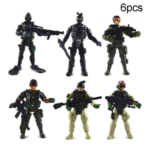 6Pcs/Set Armée Armée Saletér Assembly Modèle Mini Figurines d'Action Enfants Jouet